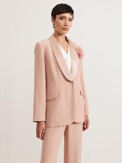 Phase Eight Jorja Floral Corsage Jacket, Pale Pink, Pale Pink