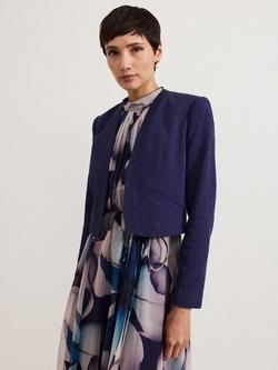 Phase Eight Olivia Textured Jacket, Navy, Navy