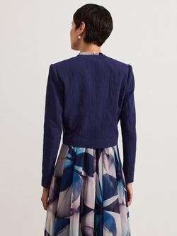 Phase Eight Olivia Textured Jacket, Navy - view 2, Navy
