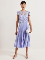 Phase Eight Senita Flower Detail Midi Dress, Eau De Nil
