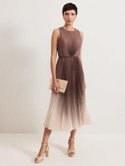 Phase Eight Simara Ombre Dress, Brown/Multi, Brown/Multi