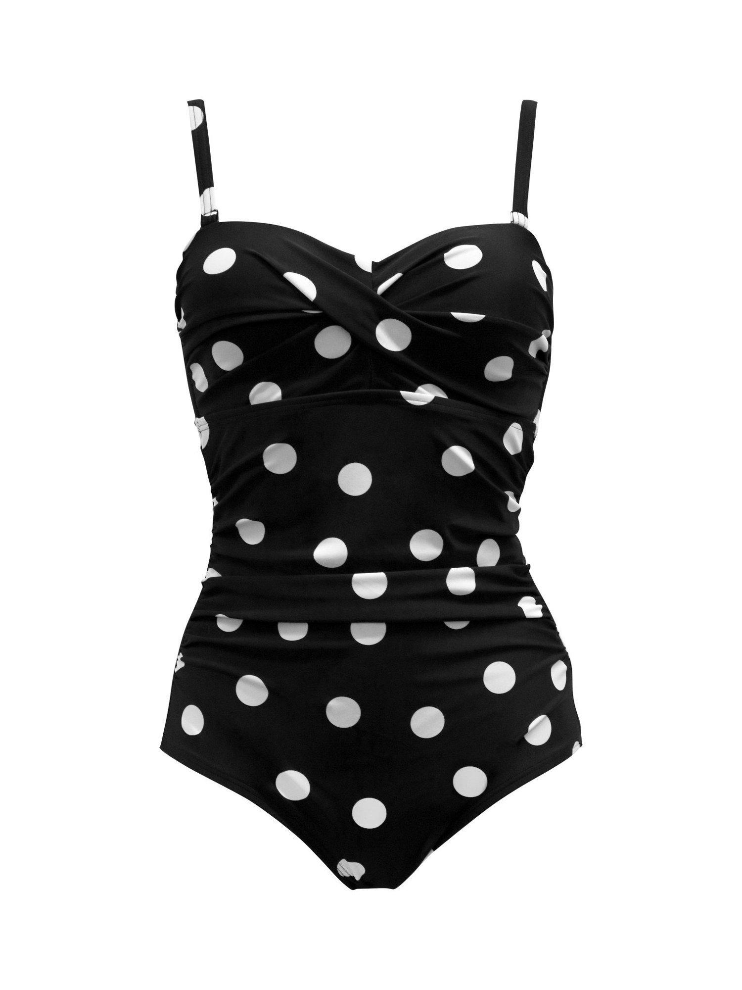 Product image 5 of 7, which shows Pour Moi Santa Monica Swmsuit, Black/White, 10