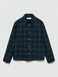 Mango Kids' Check Cotton Shirt, Navy