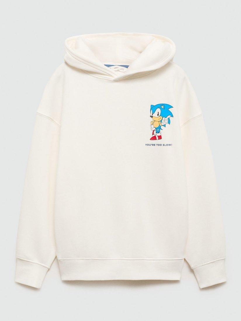 Mango Kids' Sonic Run Hoodie, Natural White