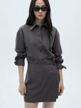 Mango Juli Wrap Skirt Mini Shirt Dress, Grey