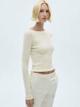 Mango Yate Fine Knit Jumper, Cream