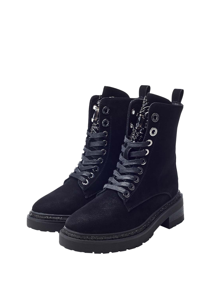 Product image 3 of 5, which shows Moda in Pelle Onzaines Embellished Hiker Boots, Black, 3