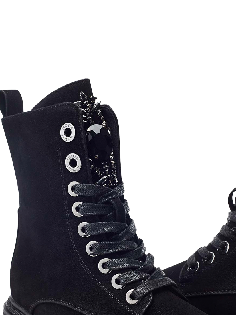 Product image 5 of 5, which shows Moda in Pelle Onzaines Embellished Hiker Boots, Black, 3