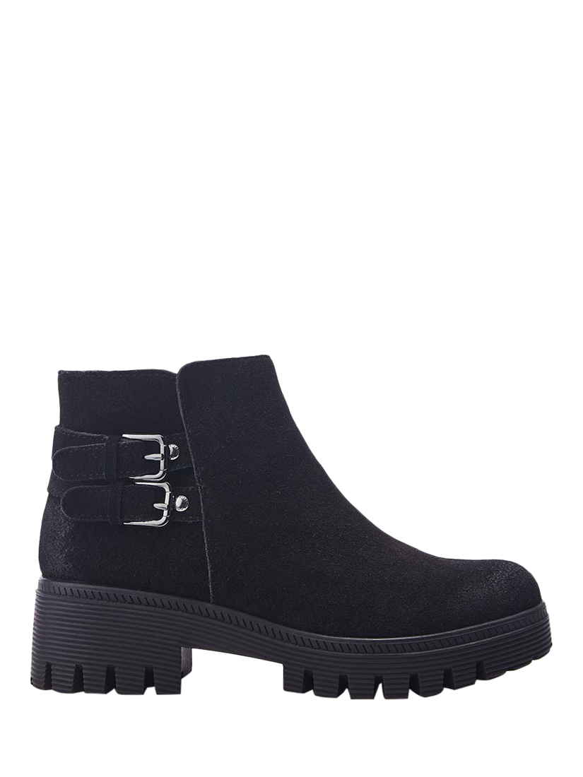 Product image 1 of 4, which shows Moda in Pelle Ovah Suede Chunky Ankle Boots, Black, 3