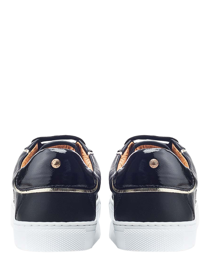 Product image 4 of 5, which shows Moda in Pelle Ales Leather Lace Up Trainers, Black, 3