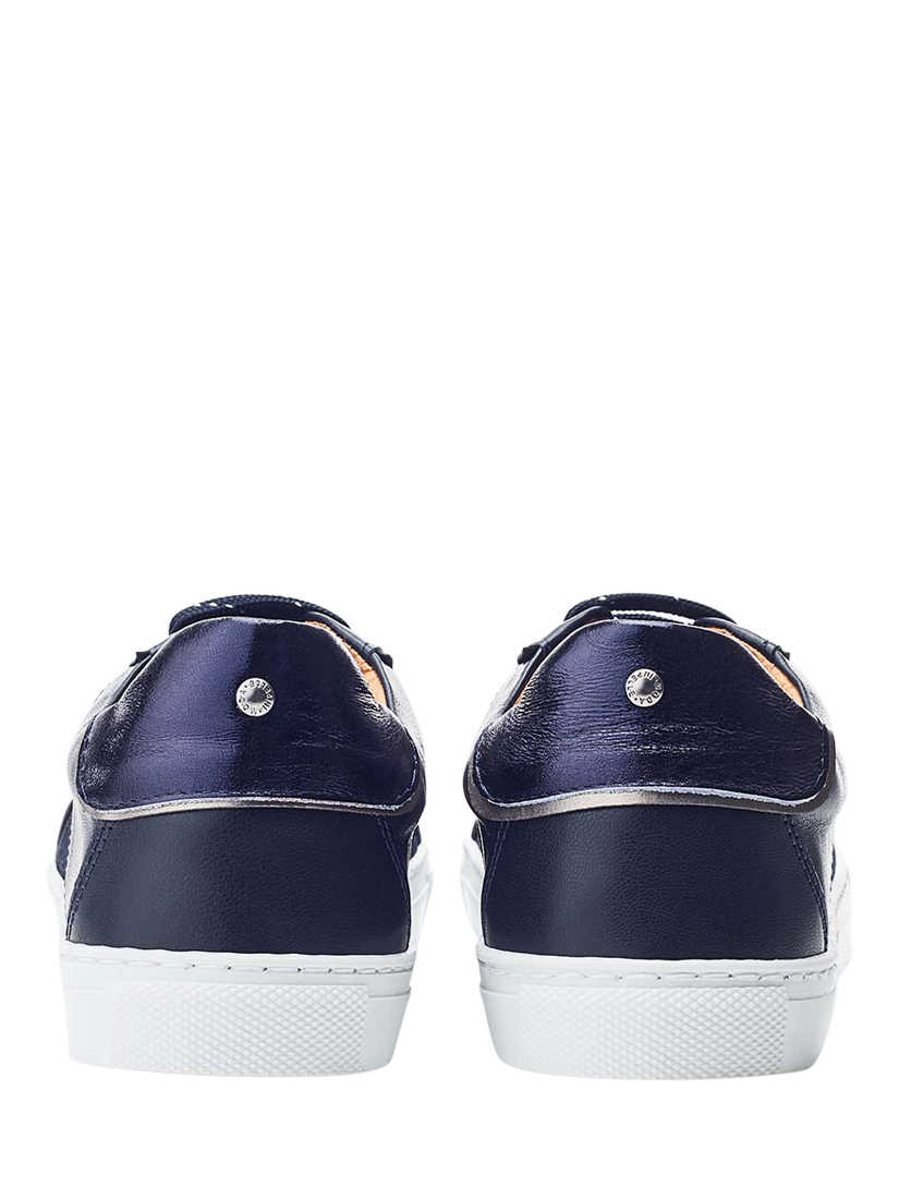Product image 3 of 4, which shows Moda in Pelle Ales Lace-Up Trainers, Navy, 3