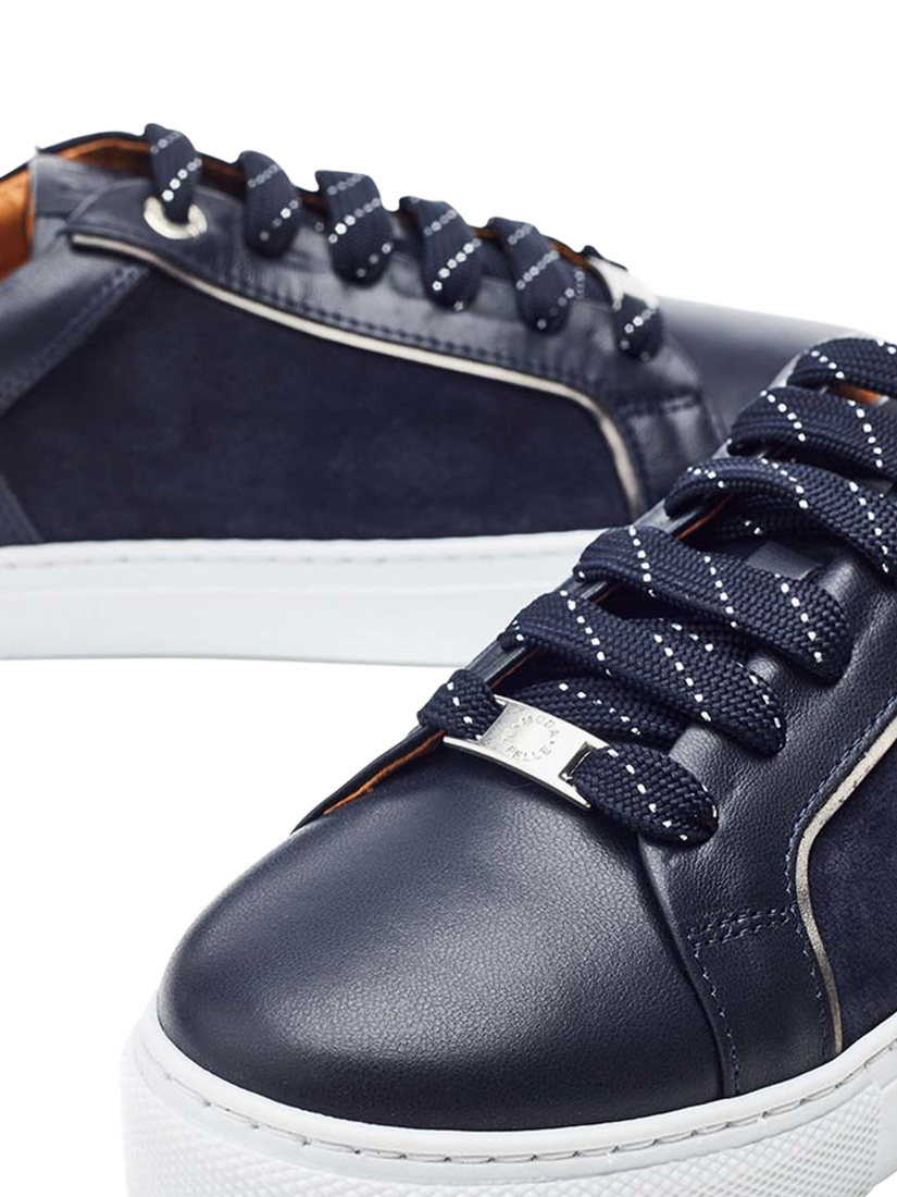 Product image 4 of 4, which shows Moda in Pelle Ales Lace-Up Trainers, Navy, 3