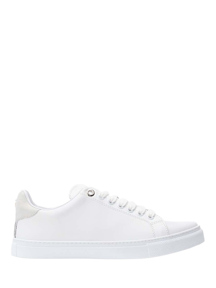 Product image 1 of 2, which shows Moda in Pelle Ariia Leather Lace Up Trainers, White, 3