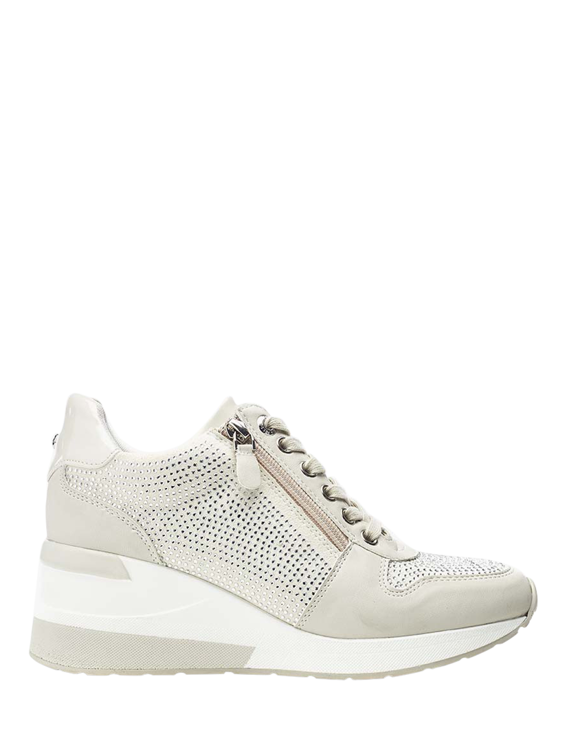 Moda in Pelle Brookie Embellished Chunky Wedge Trainers, Off White