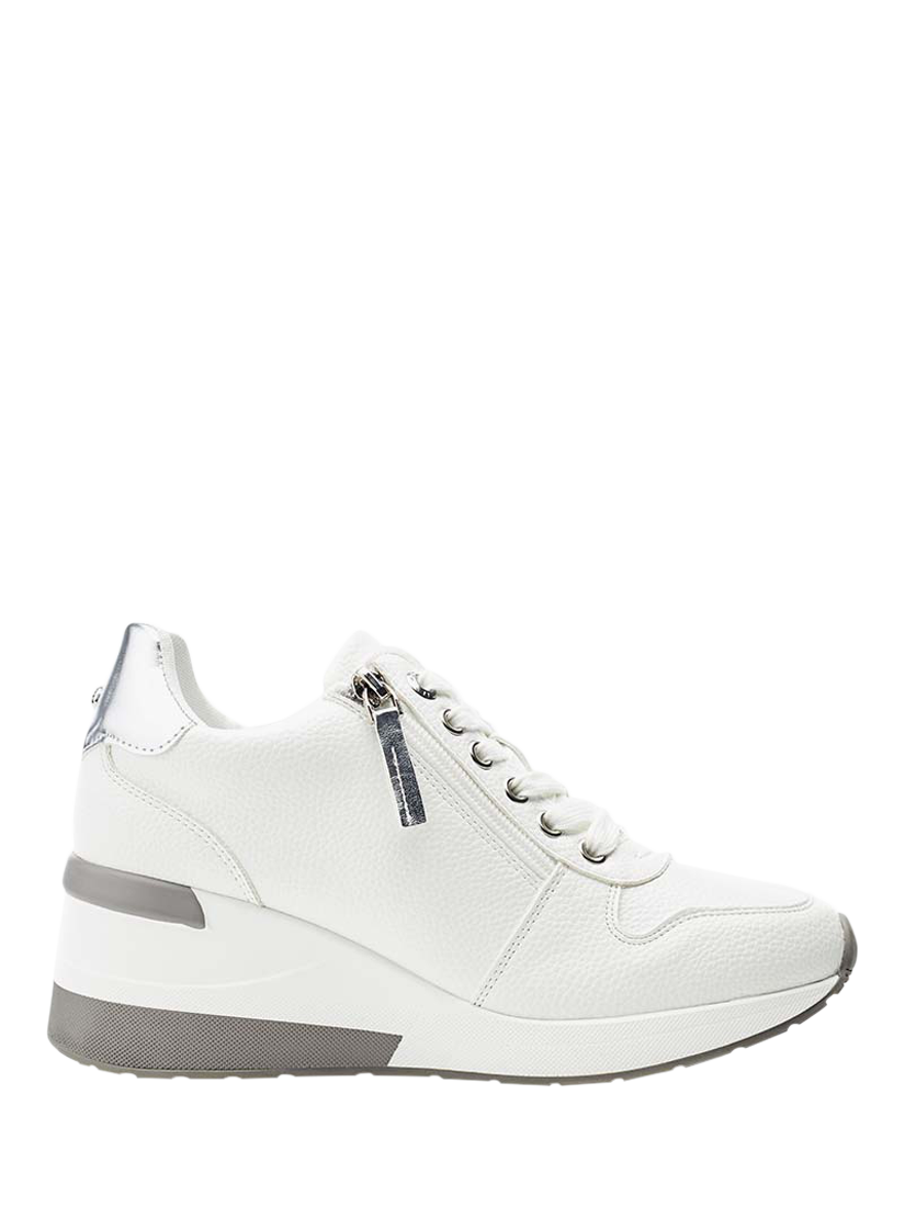 Moda in Pelle Claudie Lace Up Hi-Top Trainers, White