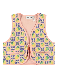 Molo Kids' Hilma Cotton Quilted Waistcoat, Vintage Berry, Vintage Berry