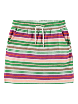 Molo Kids' Bethany Cotton Terry Striped Skirt, Stripe, Stripe