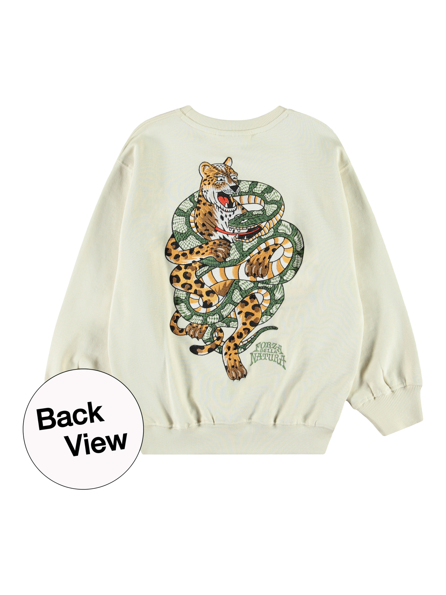 Product image 2 of 2, which shows Molo Kids' Monti Jaguar and Snake Jumper, White, 4 years