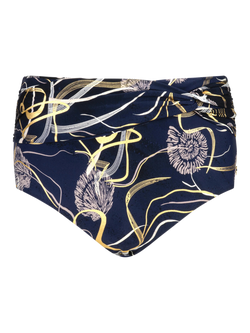 Seaspray Laguna Foil High Waist Bikini Bottoms, Dark Blue - view 2, Dark Blue