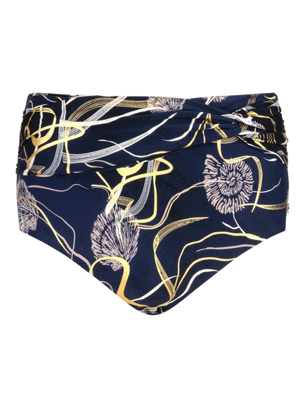 Seaspray Laguna Foil High Waist Bikini Bottoms, Dark Blue - view 2, Dark Blue