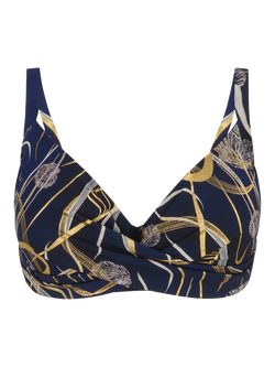 Seaspray Laguna Foil Underwired Bikini Top, Dark Blue - view 2, Dark Blue