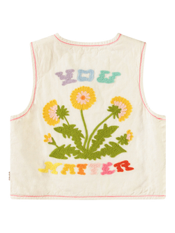 Molo Kids' Heather Dandelion Waistcoat Top, White - view 2, White