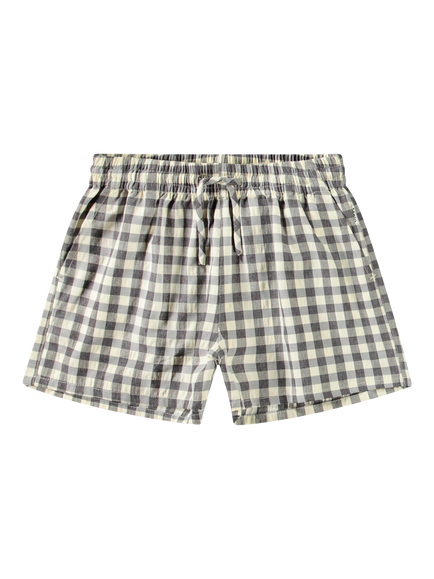 Molo Kids' Addie Sun Drawstring Shorts, Check, Check