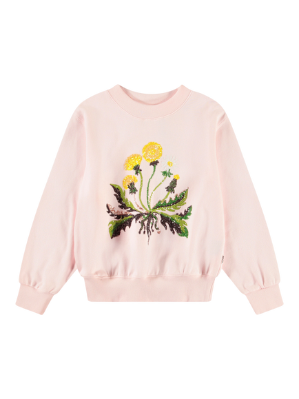 Molo Kids' Marge Dandelion Organic Cotton Sweatshirt, Light Pink, Light Pink