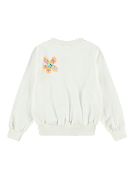 Molo Kids' Marge Joy of Flowers Organic Cotton Sweatshirt, White - view 2, White
