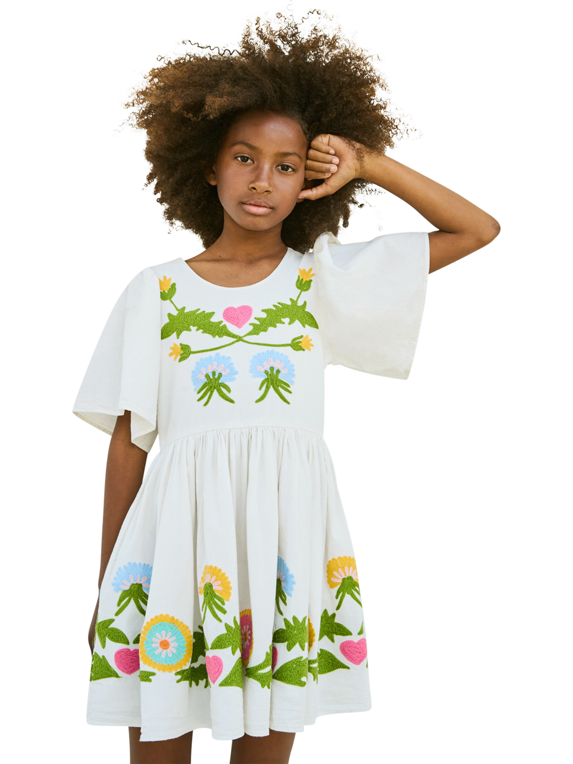 Product image 1 of 4, which shows Molo Kids' Carlin Dandelion Dress, Dandelion, 3-4 years