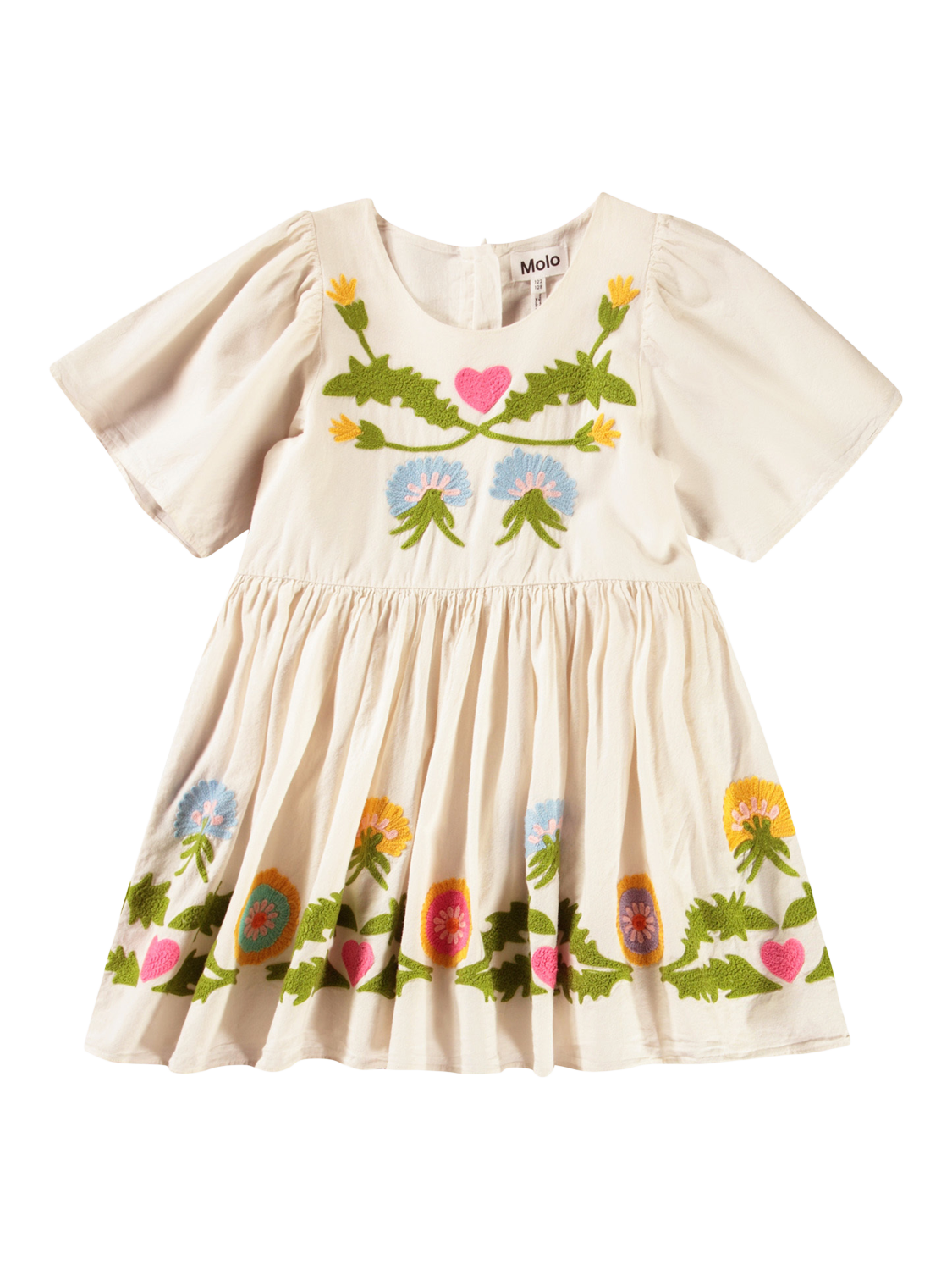 Product image 2 of 4, which shows Molo Kids' Carlin Dandelion Dress, Dandelion, 3-4 years