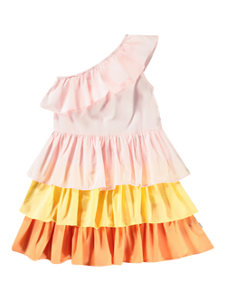 Molo Kids' Cora Charlotte Organic Cotton Tiered Dress, Pink - view 2, Pink