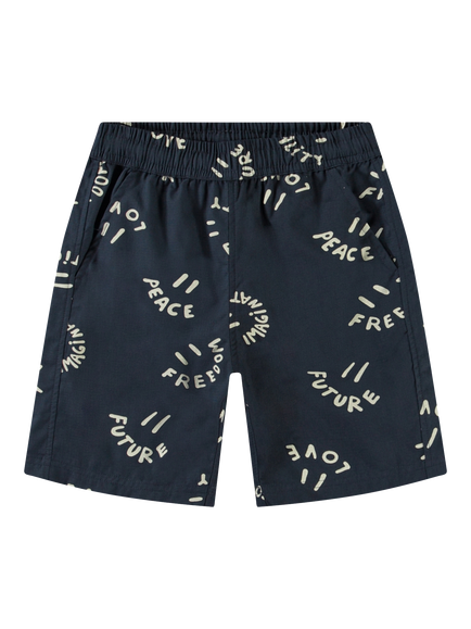 Molo Kids' Avart Smile Words Shorts, Navy, Navy