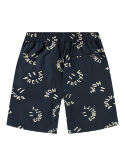 Molo Kids' Avart Smile Words Shorts, Navy - view 2, Navy