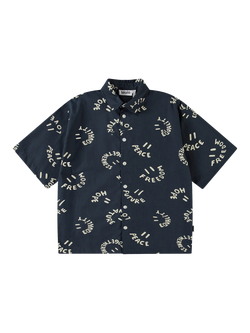 Molo Kids' Richie Smile Words Shirt, Navy, Navy