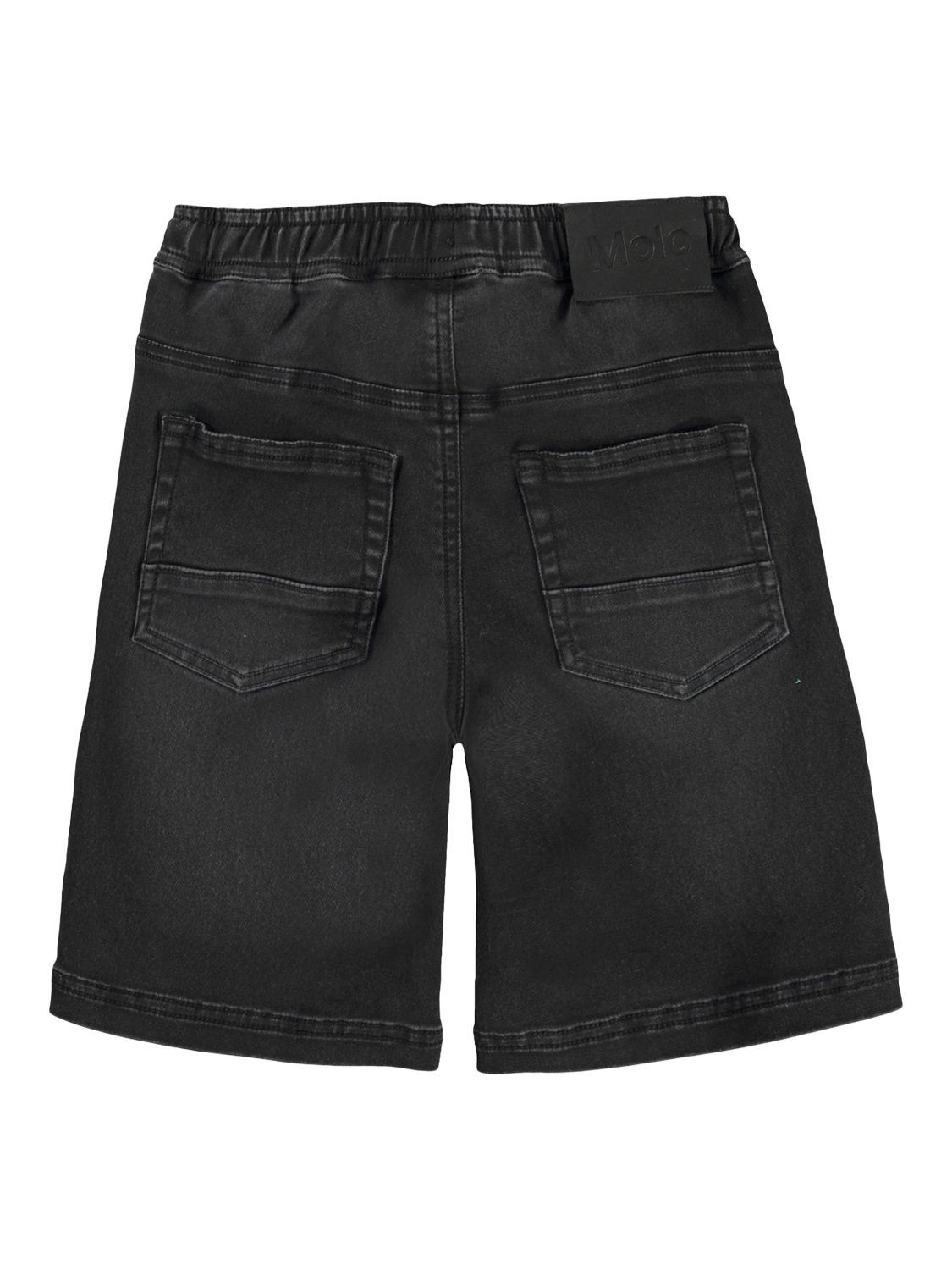 Product image 2 of 3, which shows Molo Boy's Ali Elastic Waist Denim Shorts, Black, 4 years