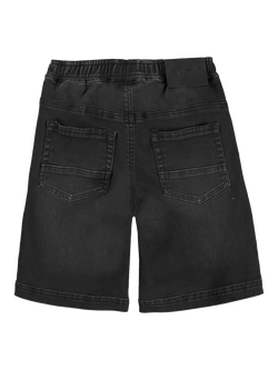 Molo Boy's Ali Elastic Waist Denim Shorts, Black - view 2, Black