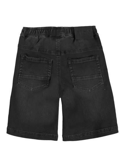 Molo Boy's Ali Elastic Waist Denim Shorts, Black - view 2, Black