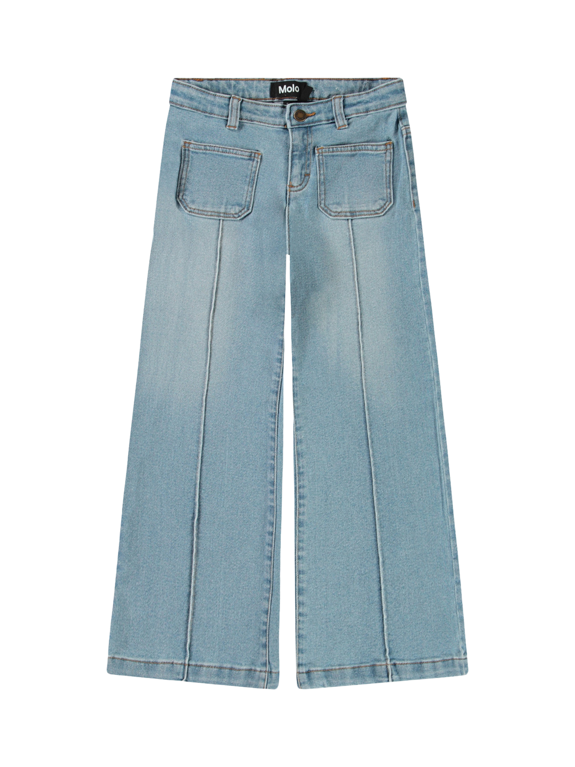 Product image 1 of 4, which shows Molo Kids' Adina Jeans, Washed Blue, 4 years