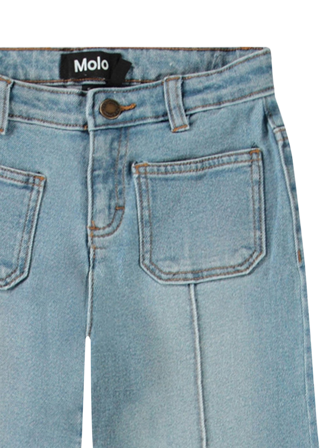 Product image 3 of 4, which shows Molo Kids' Adina Jeans, Washed Blue, 4 years