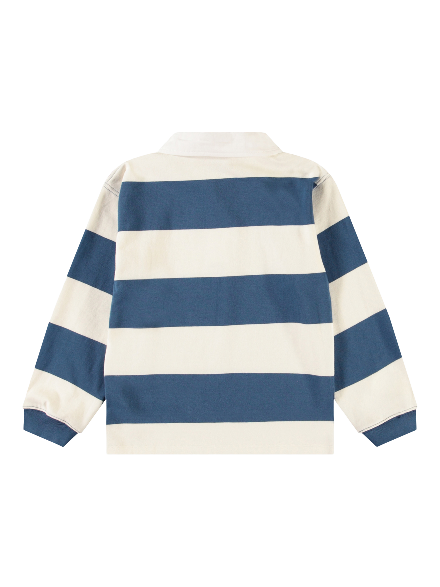 Product image 2 of 3, which shows Molo Kids' Relz Rugby Shirt, Blue/White, 5 years