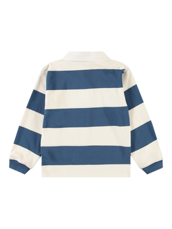 Molo Kids' Relz Rugby Shirt, Blue/White - view 2, Blue/White