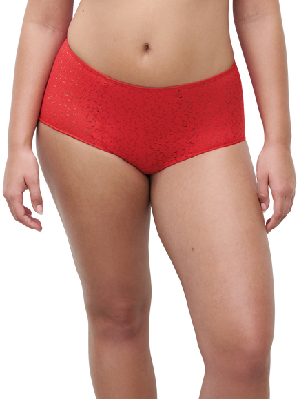 Chantelle Norah Comfort High Waisted Knickers, Poppy Red