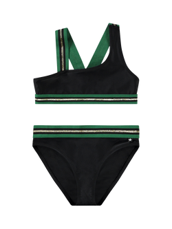 Molo Kids' Nicola Asymmetric Bikini, Black/Multi, Black/Multi