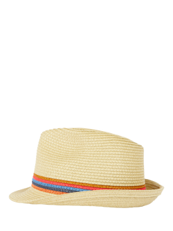 Paul Smith Artist Stripe Band Straw Trilby, Natural - view 2, Natural Natural