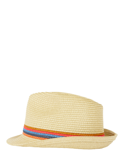 Paul Smith Artist Stripe Band Straw Trilby, Natural - view 2, Natural Natural