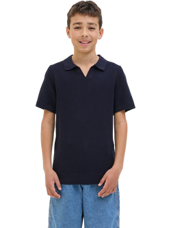 Jack & Jones Kids' Cotton Flat Knit Top, Night Sky, Night Sky