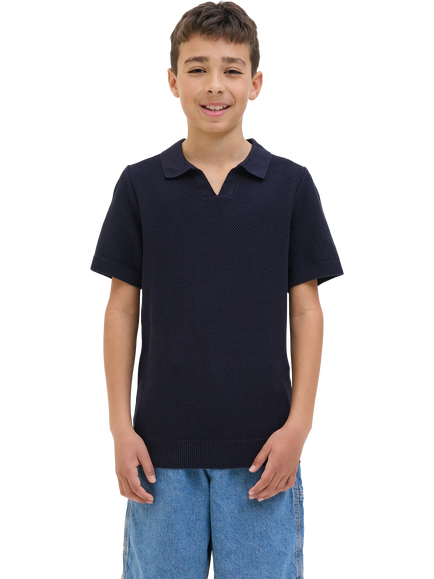 Jack & Jones Kids' Cotton Flat Knit Top, Night Sky, Night Sky