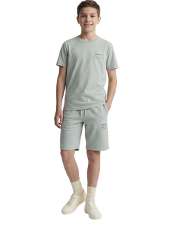 Jack & Jones Kids' Cotton T-shirt & Shorts Set, Iceberg Green, Iceberg Green