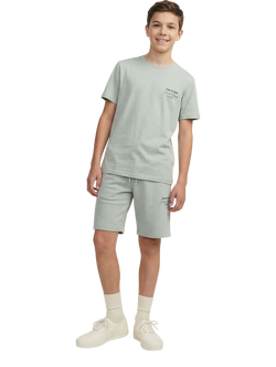 Jack & Jones Kids' Cotton T-shirt & Shorts Set, Iceberg Green - view 2, Iceberg Green